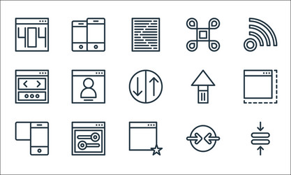 user interface line icons linear set quality vector image