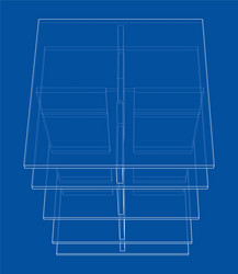 empty showcase outline rendering 3d vector image