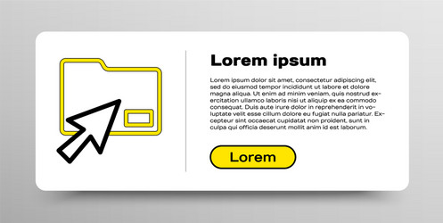 Line cursor click document folder icon isolated vector