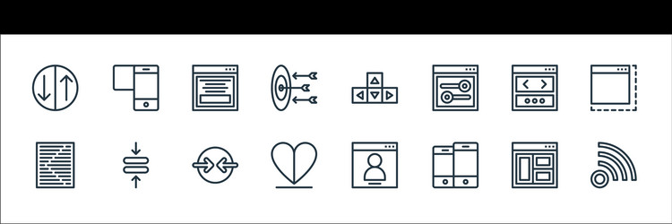 user interface line icons linear set quality vector image