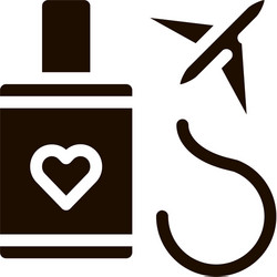 valise and airplane honeymoon trip glyph icon vector