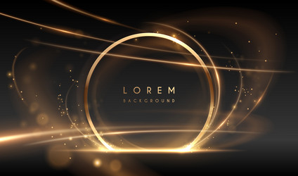 Abstract golden light ring with lines Royalty Free Vector