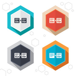 export file signs convert doc to pdf symbols vector image