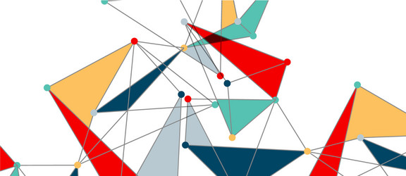 line points connections triangular technology vector image