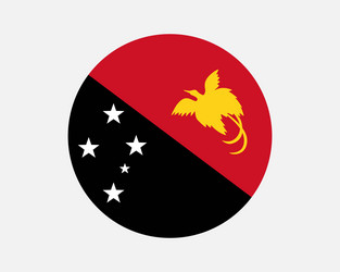 papua new guinea round circle country banner flag vector