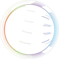 radial element with random dots circles rings vector image