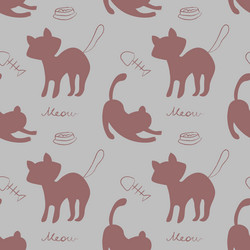 seamless pattern with fun cat vector image