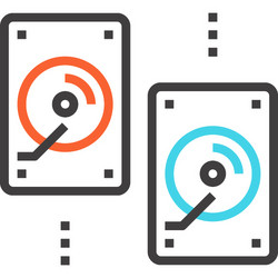 backup and recovery flat line web icon concept vector image
