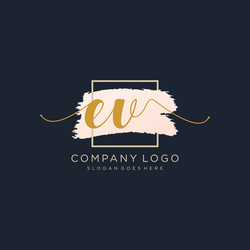 Ev initial handwriting logo with circle template Vector Image