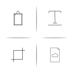 Web and text simple linear icon setsimple outline vector