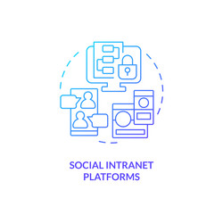 2d gradient social intranet platforms icon concept vector