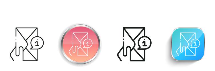 mail icon thin linear regular and button style vector image
