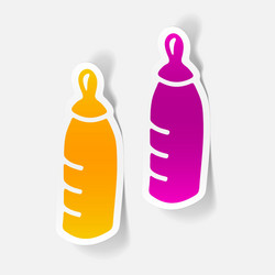 Realistic design element baby bottle vector