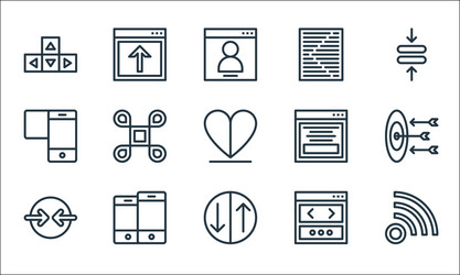 User interface line icons linear set quality vector