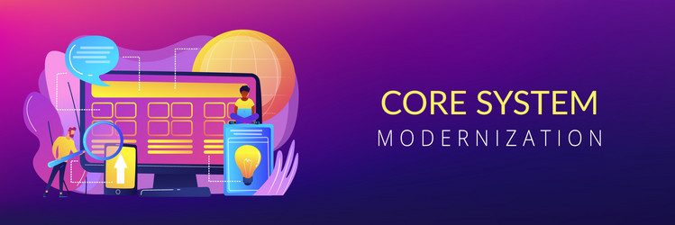 Core banking it system concept Royalty Free Vector Image