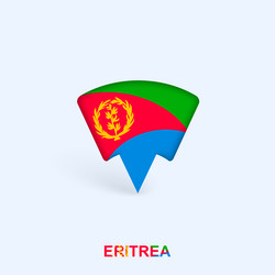 eritrea flag map pointer design with shadow vector image