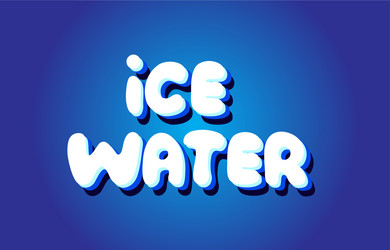 Ice storm text 3d blue white concept design logo Vector Image
