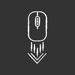 scrolling down computer mouse chalk white icon vector image