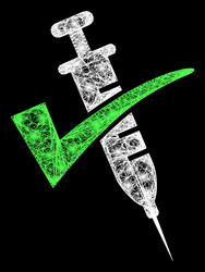 glowing net mesh vaccine confirmed with light vector image
