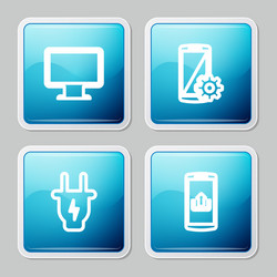 set line computer monitor screen setting vector image