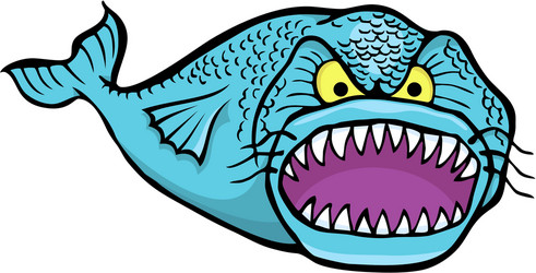 Big angry fish vector