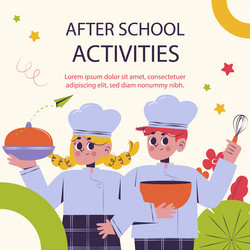 Flat design after school activities post Vector Image