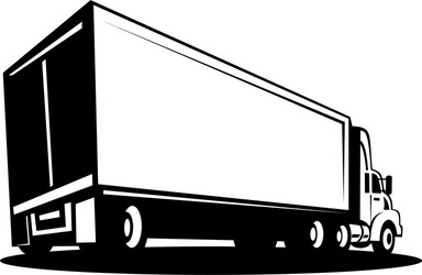 Freight Truck and Trailer Vector Image
