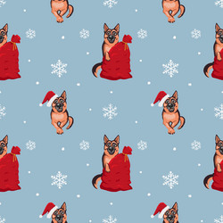 german shepherd and wolfhound christmas seamless vector