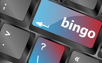 bingo button on computer keyboard keys vector image