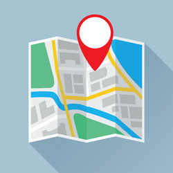 Folding paper map flat icon Royalty Free Vector Image