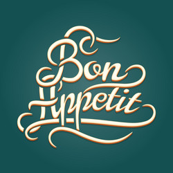 Bon appetit vintage lettering vector