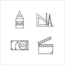 design and studio simple linear icon setsimple vector image