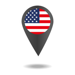 flags set in shape map pointers or markers vector image