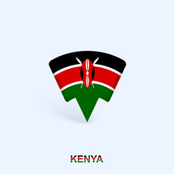 kenya flag map pointer design with shadow vector image