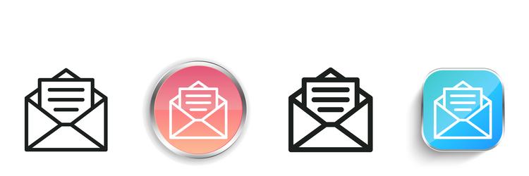 mail icon thin linear regular and button style vector image