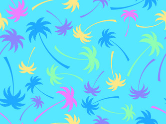 seamless pattern with colorful palm trees summer vector image