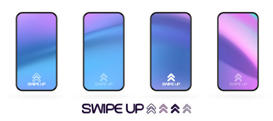 Swipe up template with abstract backdrop vector