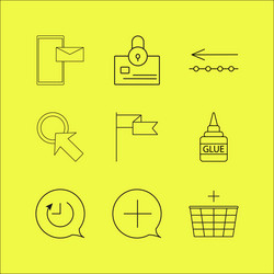 Web linear icon set simple outline icons vector