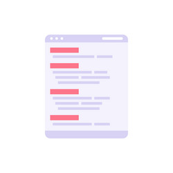 coding website simple icon flat vector image