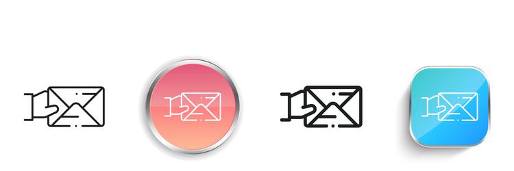 mail icon thin linear regular and button style vector image