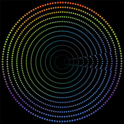 Radial element with random dots circles rings vector