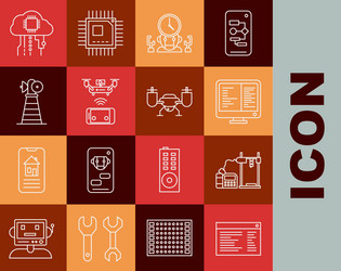 set line software 3d printer computer monitor vector image