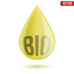 Shiny olive oil drop isolated on white background vector