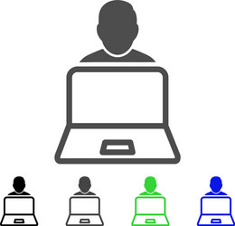 User laptop flat icon Royalty Free Vector Image