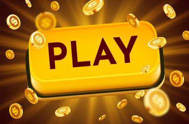 Play now button - click on red Royalty Free Vector Image