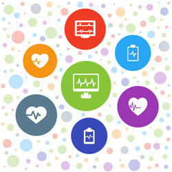 cardiac icons vector