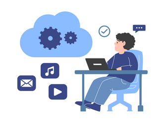 cloud based engine system administrator connect vector image