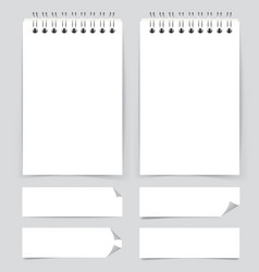 collection various white note papers ready vector