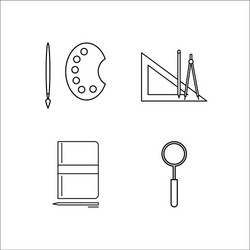 design and studio simple linear icon setsimple vector image