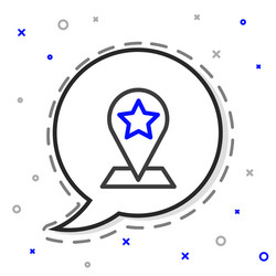 line map pointer with star icon isolated on white vector image